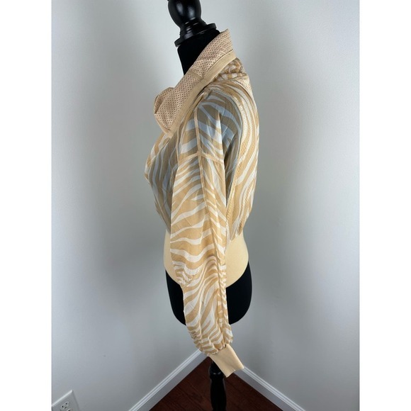 NWOT Free People Movement Tan Zebra Print half zip windbreaker XS - Picture 7 of 8